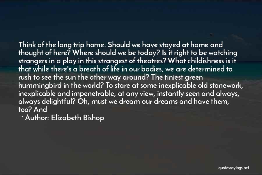 Elizabeth Bishop Quotes: Think Of The Long Trip Home. Should We Have Stayed At Home And Thought Of Here? Where Should We Be