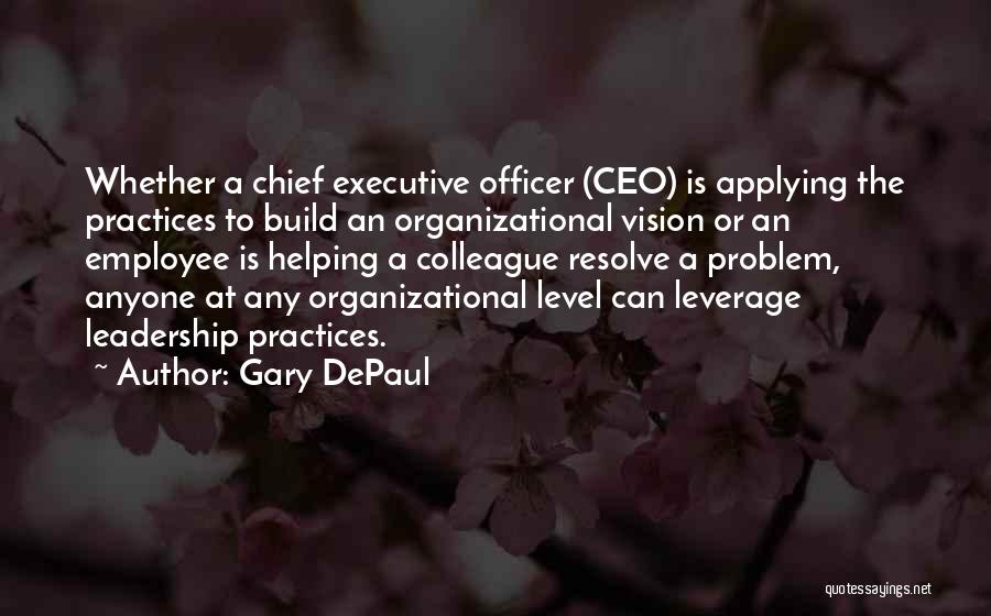 Gary DePaul Quotes: Whether A Chief Executive Officer (ceo) Is Applying The Practices To Build An Organizational Vision Or An Employee Is Helping