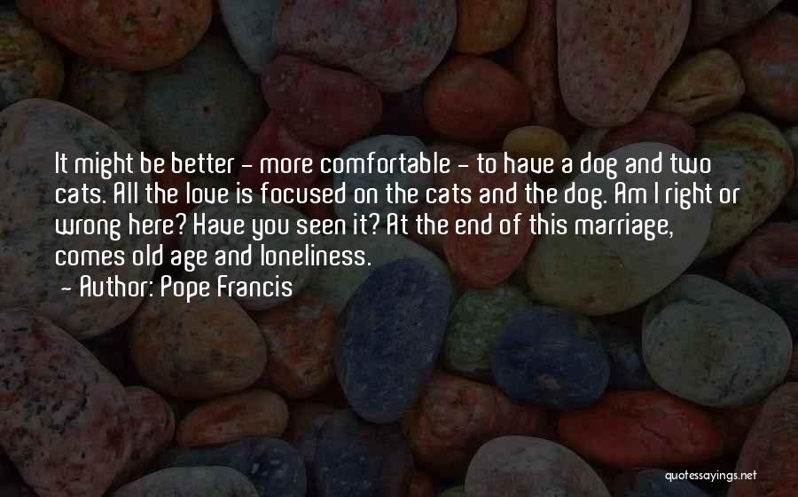 Pope Francis Quotes: It Might Be Better - More Comfortable - To Have A Dog And Two Cats. All The Love Is Focused