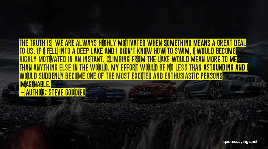 Steve Goodier Quotes: The Truth Is We Are Always Highly Motivated When Something Means A Great Deal To Us. If I Fell Into