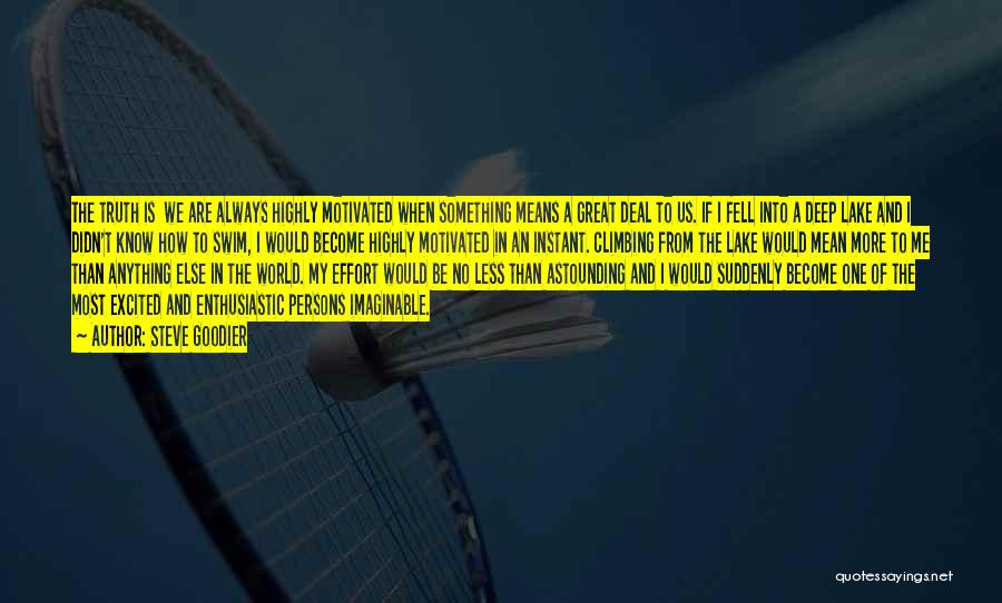 Steve Goodier Quotes: The Truth Is We Are Always Highly Motivated When Something Means A Great Deal To Us. If I Fell Into