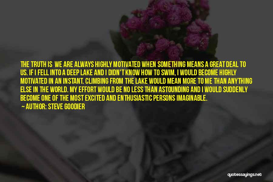 Steve Goodier Quotes: The Truth Is We Are Always Highly Motivated When Something Means A Great Deal To Us. If I Fell Into