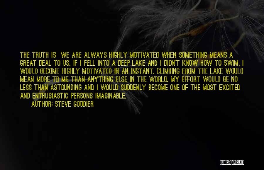 Steve Goodier Quotes: The Truth Is We Are Always Highly Motivated When Something Means A Great Deal To Us. If I Fell Into