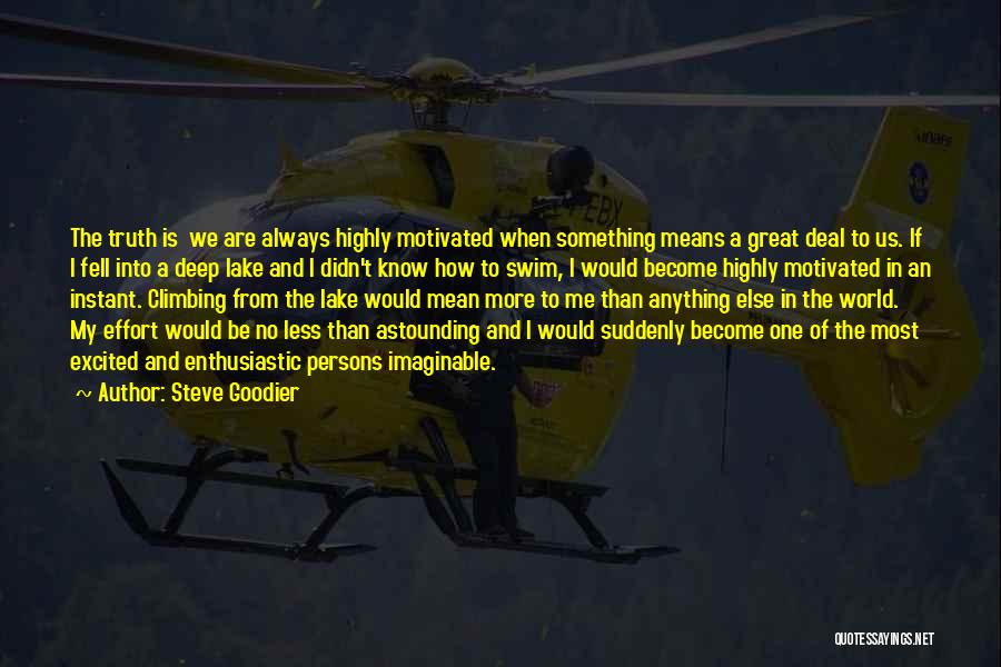 Steve Goodier Quotes: The Truth Is We Are Always Highly Motivated When Something Means A Great Deal To Us. If I Fell Into