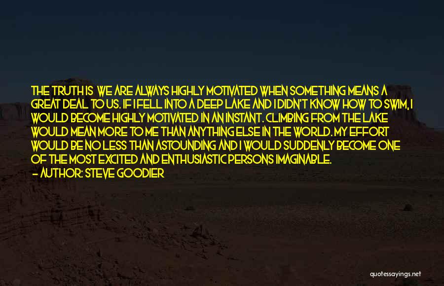 Steve Goodier Quotes: The Truth Is We Are Always Highly Motivated When Something Means A Great Deal To Us. If I Fell Into