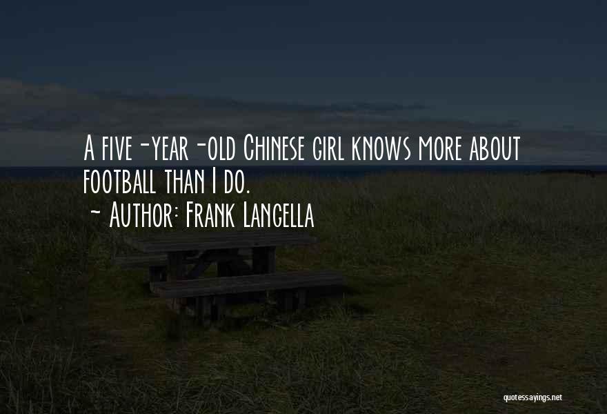 Frank Langella Quotes: A Five-year-old Chinese Girl Knows More About Football Than I Do.