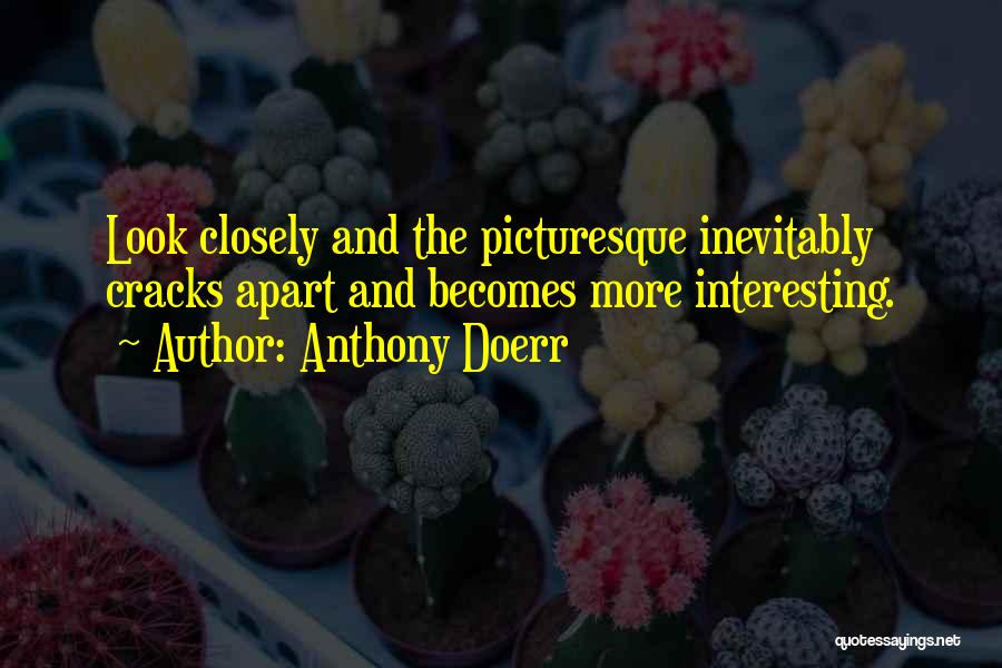 Anthony Doerr Quotes: Look Closely And The Picturesque Inevitably Cracks Apart And Becomes More Interesting.