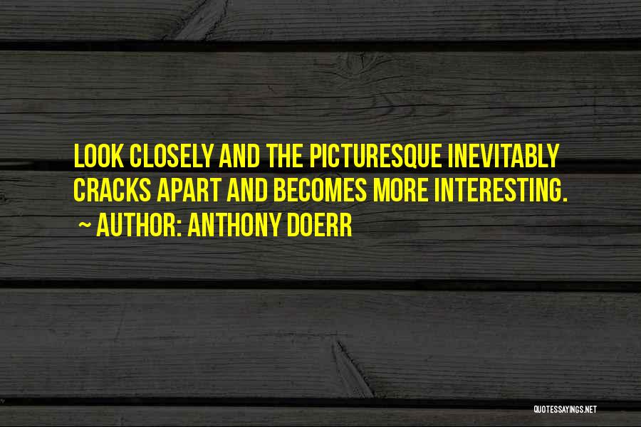 Anthony Doerr Quotes: Look Closely And The Picturesque Inevitably Cracks Apart And Becomes More Interesting.