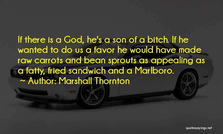Marshall Thornton Quotes: If There Is A God, He's A Son Of A Bitch. If He Wanted To Do Us A Favor He