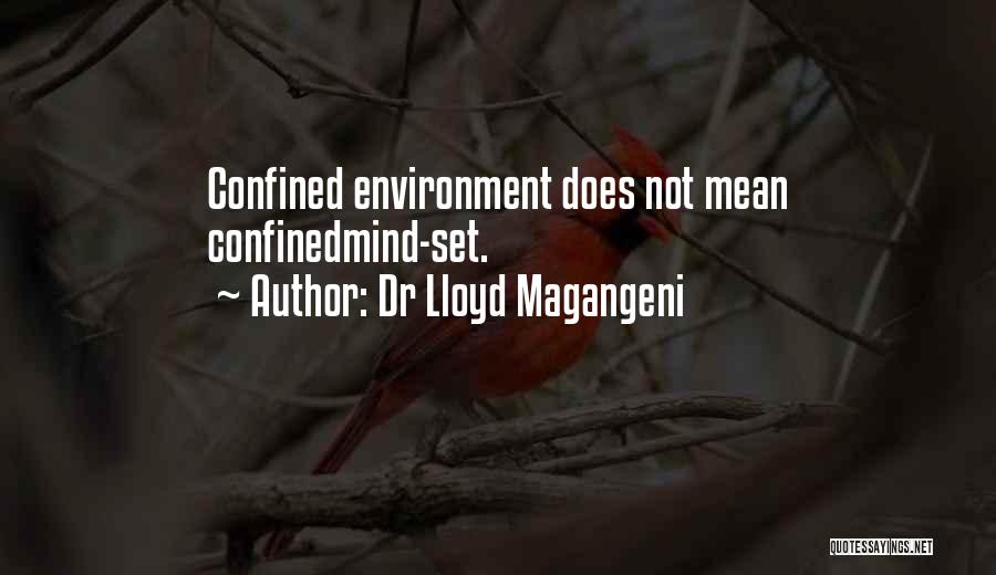 Dr Lloyd Magangeni Quotes: Confined Environment Does Not Mean Confinedmind-set.