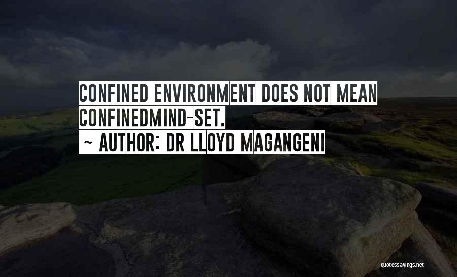 Dr Lloyd Magangeni Quotes: Confined Environment Does Not Mean Confinedmind-set.