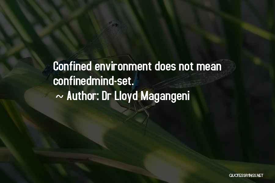 Dr Lloyd Magangeni Quotes: Confined Environment Does Not Mean Confinedmind-set.