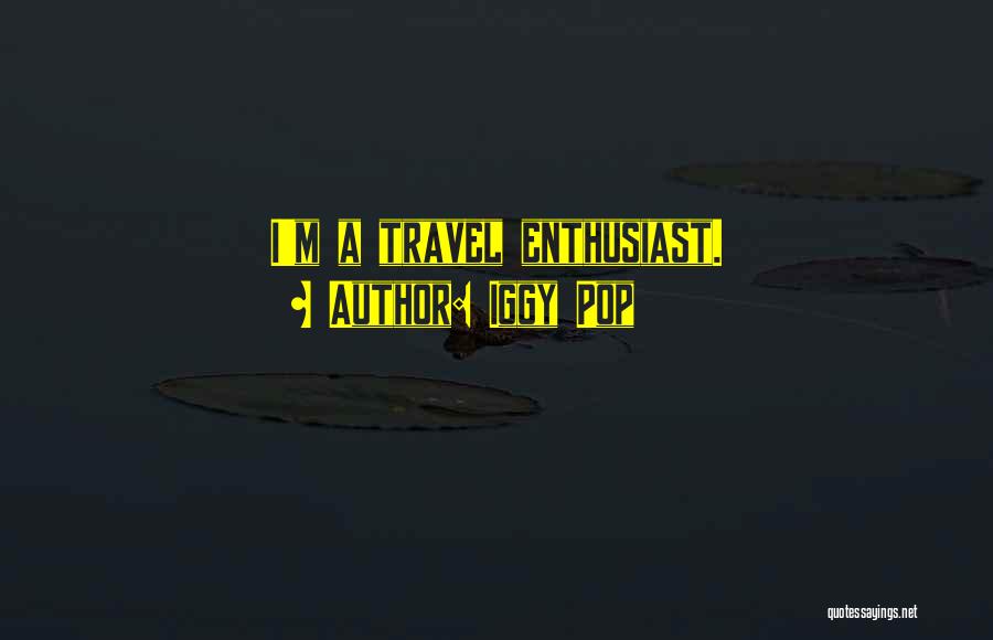 Iggy Pop Quotes: I'm A Travel Enthusiast.