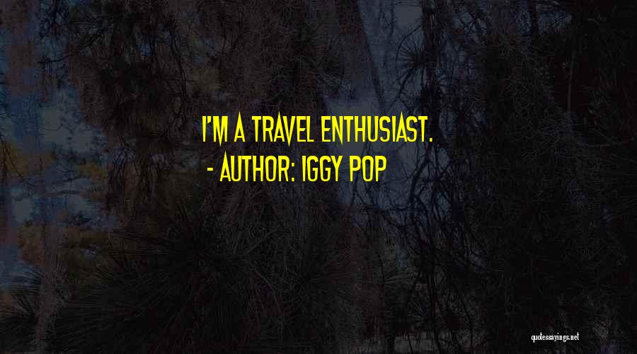 Iggy Pop Quotes: I'm A Travel Enthusiast.