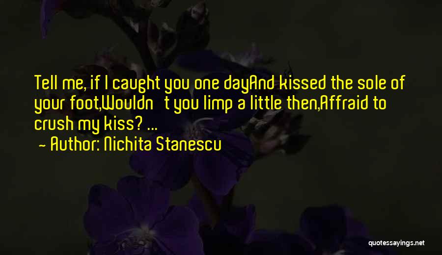 Nichita Stanescu Quotes: Tell Me, If I Caught You One Dayand Kissed The Sole Of Your Foot,wouldn't You Limp A Little Then,affraid To