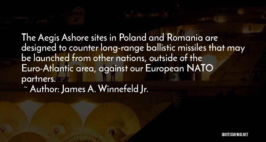 James A. Winnefeld Jr. Quotes: The Aegis Ashore Sites In Poland And Romania Are Designed To Counter Long-range Ballistic Missiles That May Be Launched From