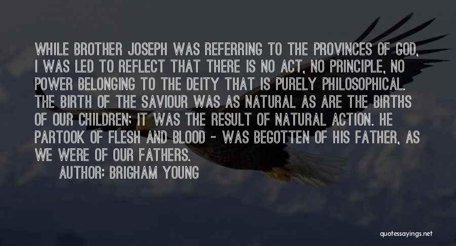 Brigham Young Quotes: While Brother Joseph Was Referring To The Provinces Of God, I Was Led To Reflect That There Is No Act,