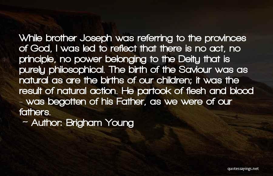 Brigham Young Quotes: While Brother Joseph Was Referring To The Provinces Of God, I Was Led To Reflect That There Is No Act,