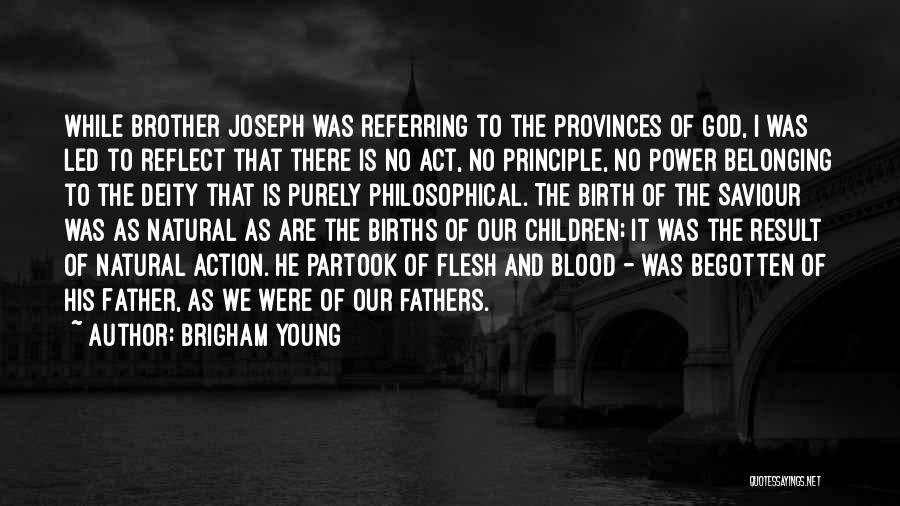 Brigham Young Quotes: While Brother Joseph Was Referring To The Provinces Of God, I Was Led To Reflect That There Is No Act,