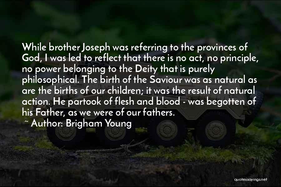 Brigham Young Quotes: While Brother Joseph Was Referring To The Provinces Of God, I Was Led To Reflect That There Is No Act,