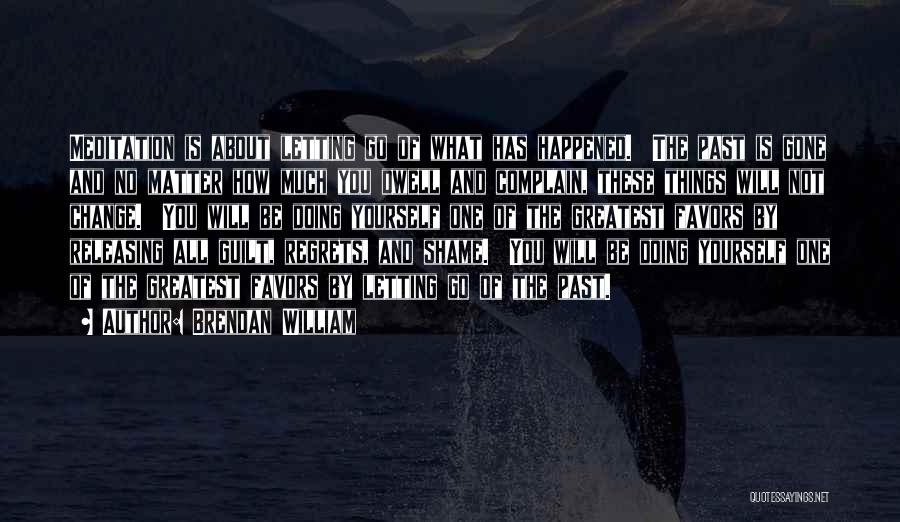 Brendan William Quotes: Meditation Is About Letting Go Of What Has Happened. The Past Is Gone And No Matter How Much You Dwell