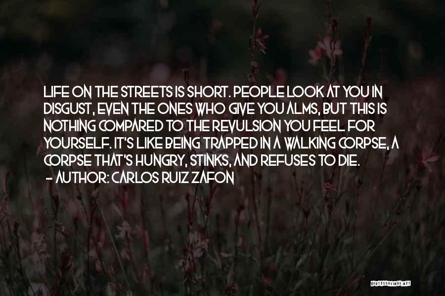 Carlos Ruiz Zafon Quotes: Life On The Streets Is Short. People Look At You In Disgust, Even The Ones Who Give You Alms, But