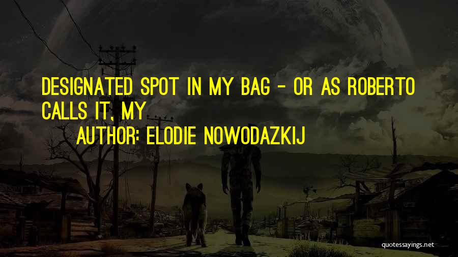 Elodie Nowodazkij Quotes: Designated Spot In My Bag - Or As Roberto Calls It, My