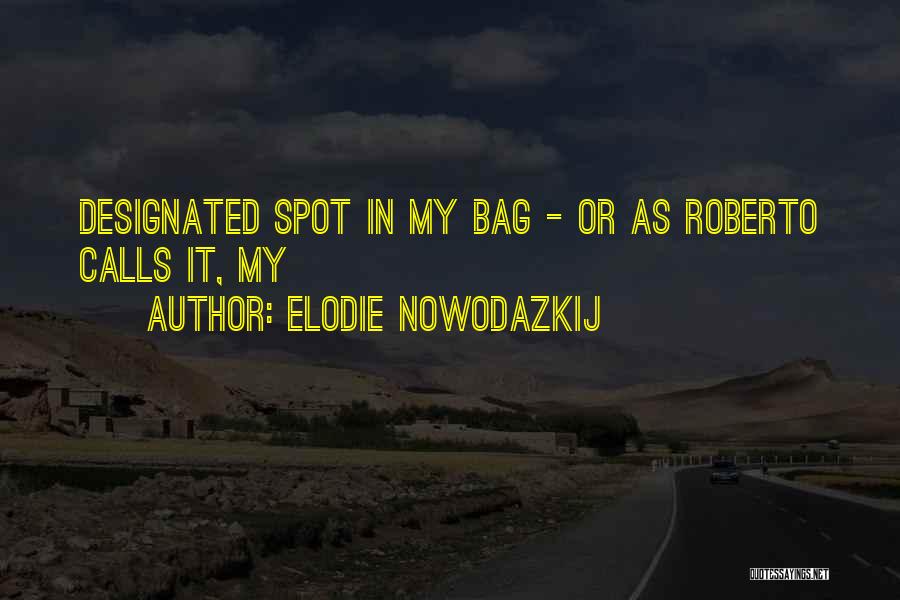 Elodie Nowodazkij Quotes: Designated Spot In My Bag - Or As Roberto Calls It, My