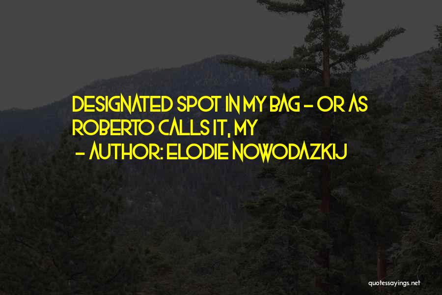 Elodie Nowodazkij Quotes: Designated Spot In My Bag - Or As Roberto Calls It, My
