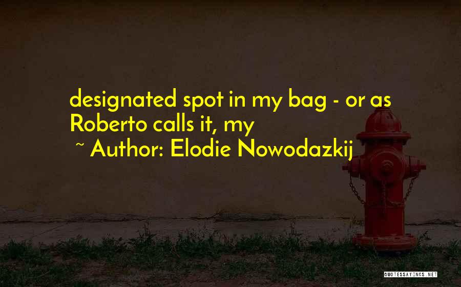 Elodie Nowodazkij Quotes: Designated Spot In My Bag - Or As Roberto Calls It, My