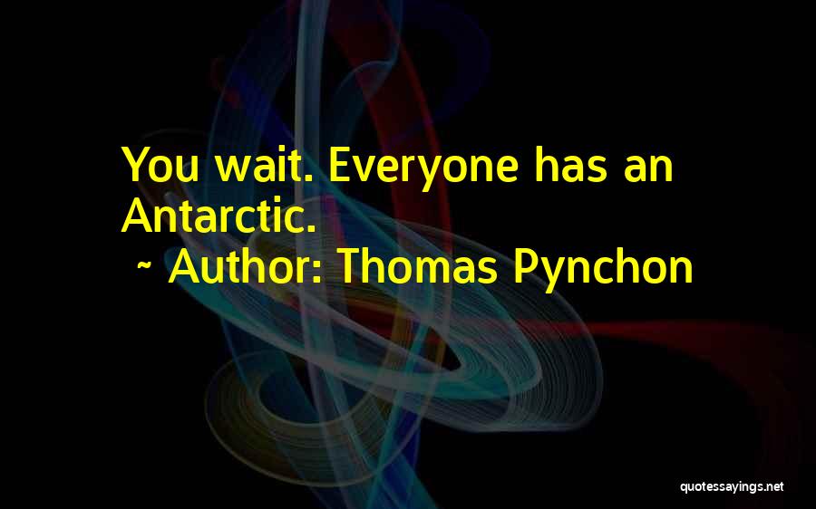 Thomas Pynchon Quotes: You Wait. Everyone Has An Antarctic.