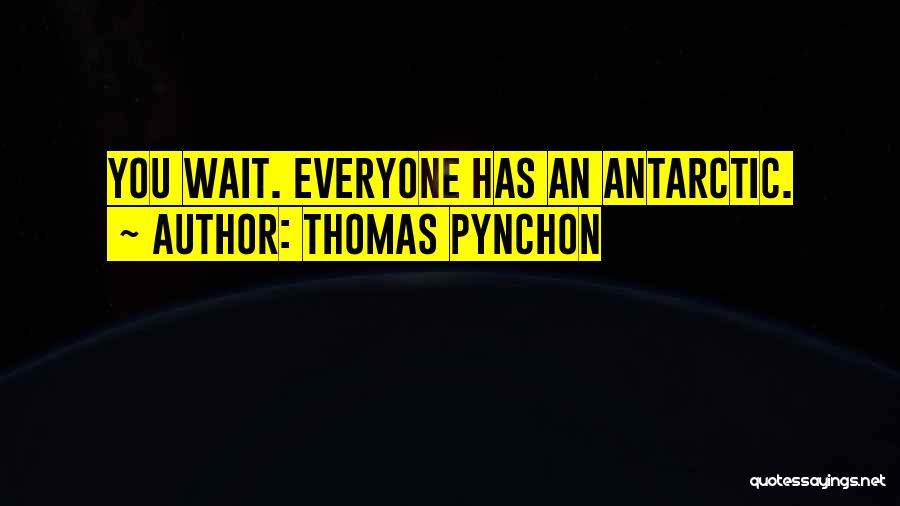 Thomas Pynchon Quotes: You Wait. Everyone Has An Antarctic.