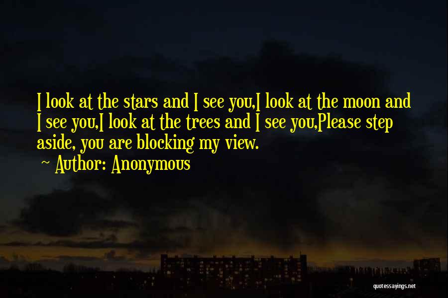 Anonymous Quotes: I Look At The Stars And I See You,i Look At The Moon And I See You,i Look At The