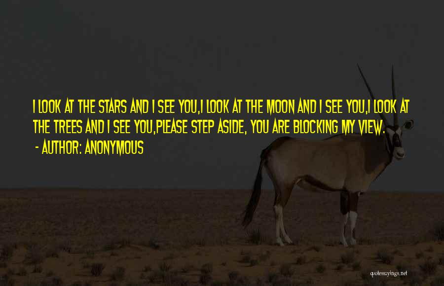 Anonymous Quotes: I Look At The Stars And I See You,i Look At The Moon And I See You,i Look At The