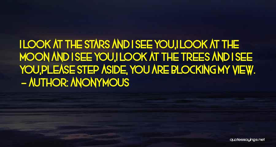Anonymous Quotes: I Look At The Stars And I See You,i Look At The Moon And I See You,i Look At The