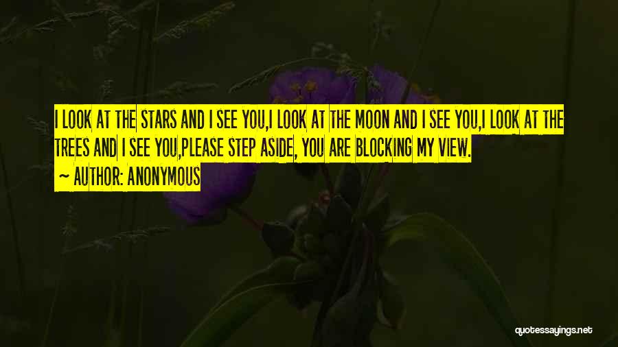 Anonymous Quotes: I Look At The Stars And I See You,i Look At The Moon And I See You,i Look At The