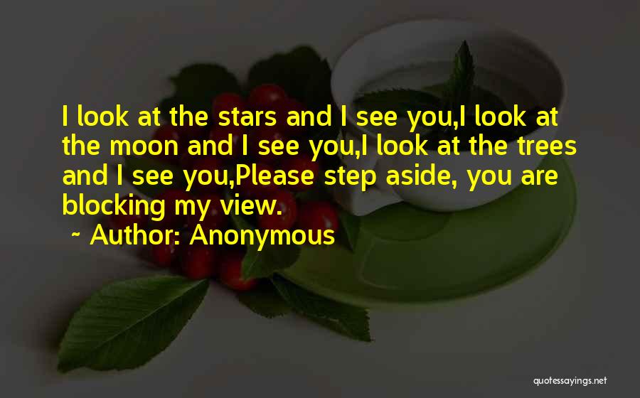 Anonymous Quotes: I Look At The Stars And I See You,i Look At The Moon And I See You,i Look At The