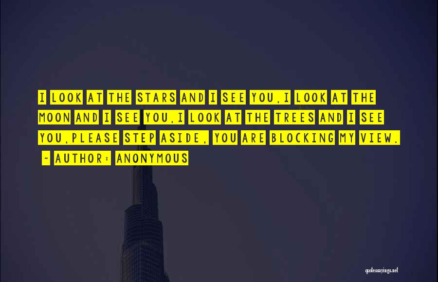 Anonymous Quotes: I Look At The Stars And I See You,i Look At The Moon And I See You,i Look At The