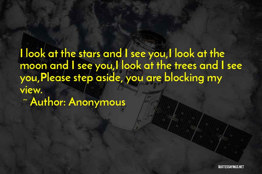 Anonymous Quotes: I Look At The Stars And I See You,i Look At The Moon And I See You,i Look At The