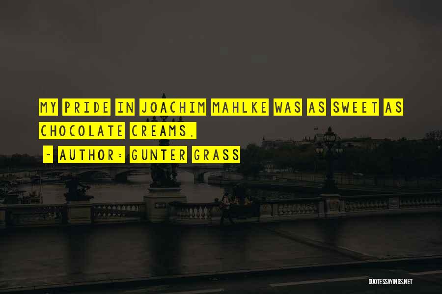 Gunter Grass Quotes: My Pride In Joachim Mahlke Was As Sweet As Chocolate Creams.