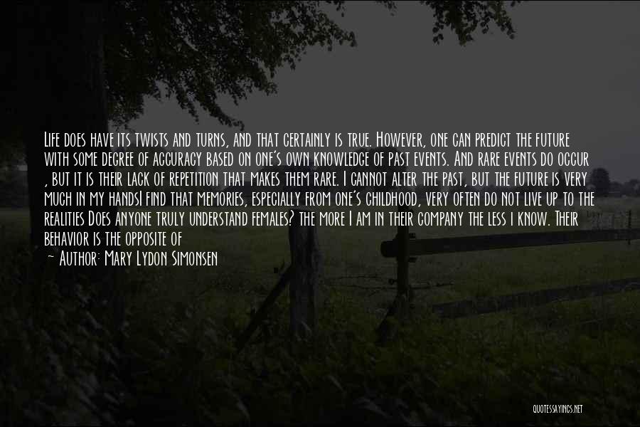 Mary Lydon Simonsen Quotes: Life Does Have Its Twists And Turns, And That Certainly Is True. However, One Can Predict The Future With Some