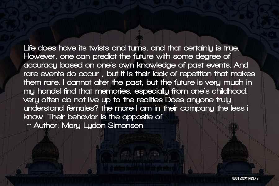 Mary Lydon Simonsen Quotes: Life Does Have Its Twists And Turns, And That Certainly Is True. However, One Can Predict The Future With Some