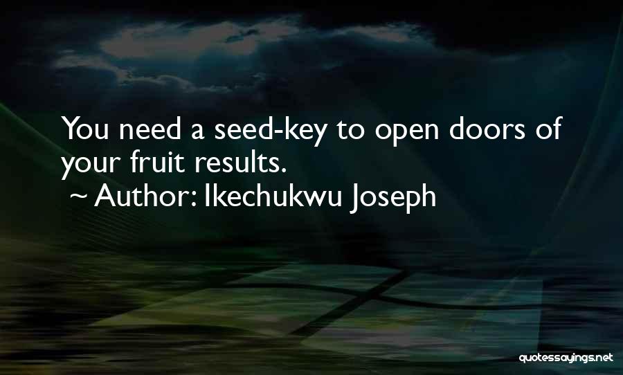 Ikechukwu Joseph Quotes: You Need A Seed-key To Open Doors Of Your Fruit Results.