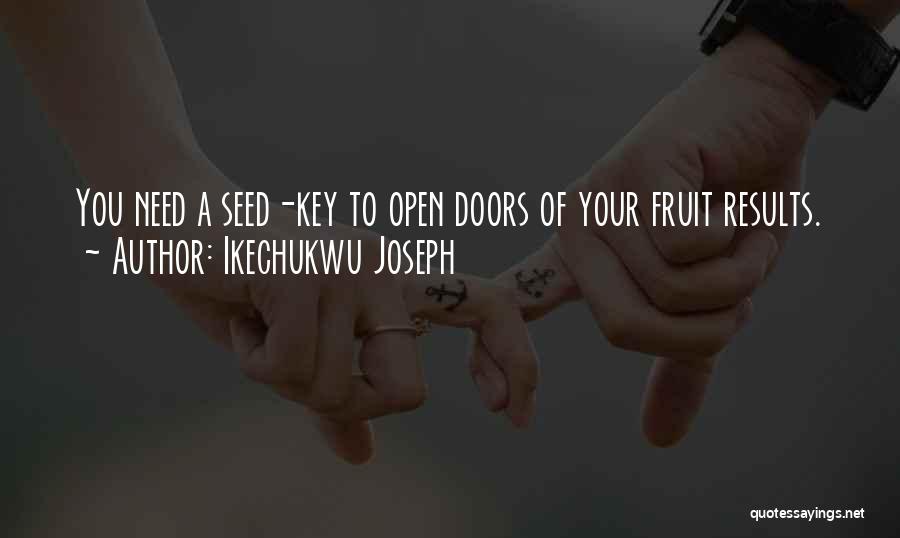 Ikechukwu Joseph Quotes: You Need A Seed-key To Open Doors Of Your Fruit Results.