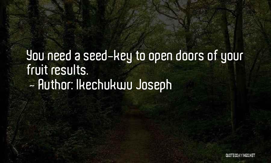 Ikechukwu Joseph Quotes: You Need A Seed-key To Open Doors Of Your Fruit Results.