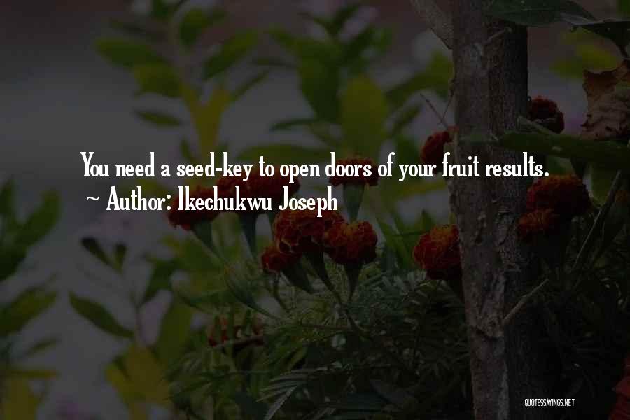 Ikechukwu Joseph Quotes: You Need A Seed-key To Open Doors Of Your Fruit Results.