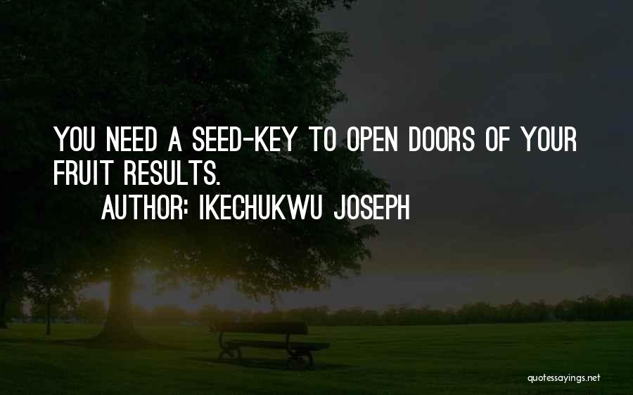 Ikechukwu Joseph Quotes: You Need A Seed-key To Open Doors Of Your Fruit Results.