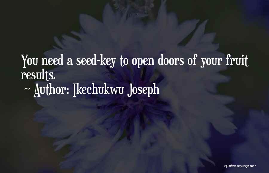 Ikechukwu Joseph Quotes: You Need A Seed-key To Open Doors Of Your Fruit Results.