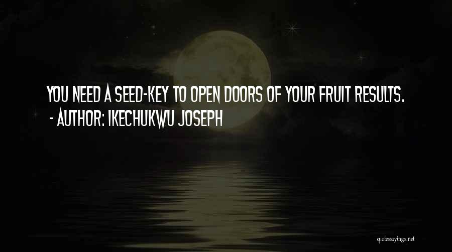 Ikechukwu Joseph Quotes: You Need A Seed-key To Open Doors Of Your Fruit Results.