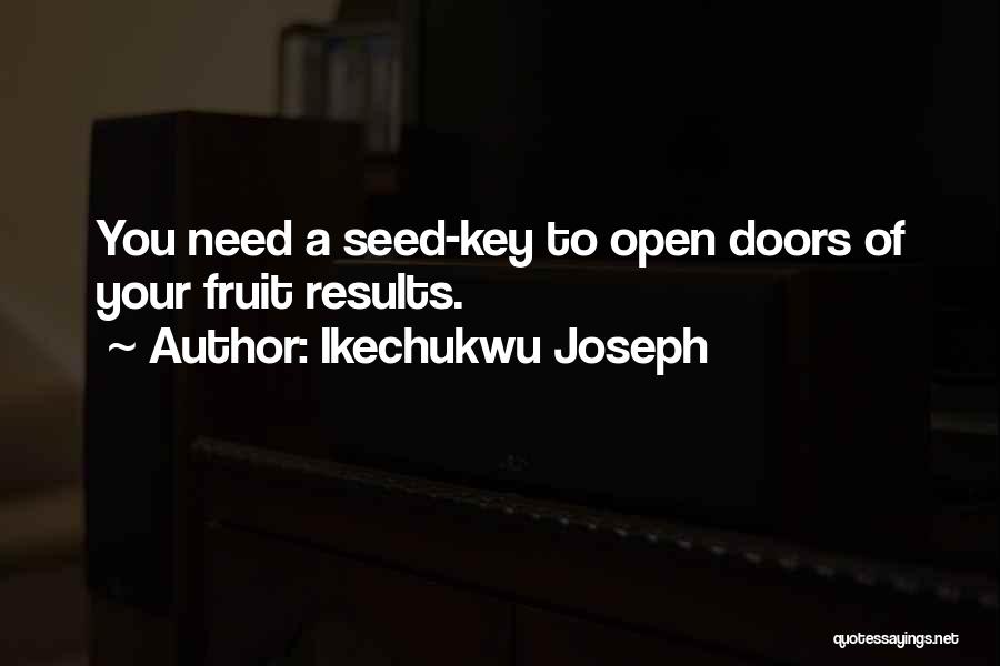 Ikechukwu Joseph Quotes: You Need A Seed-key To Open Doors Of Your Fruit Results.